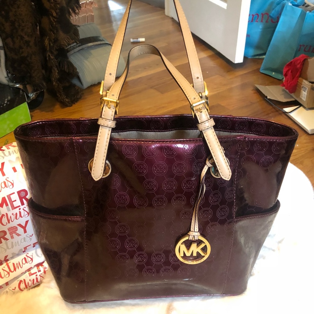 Burgundy Michael Kors Tote